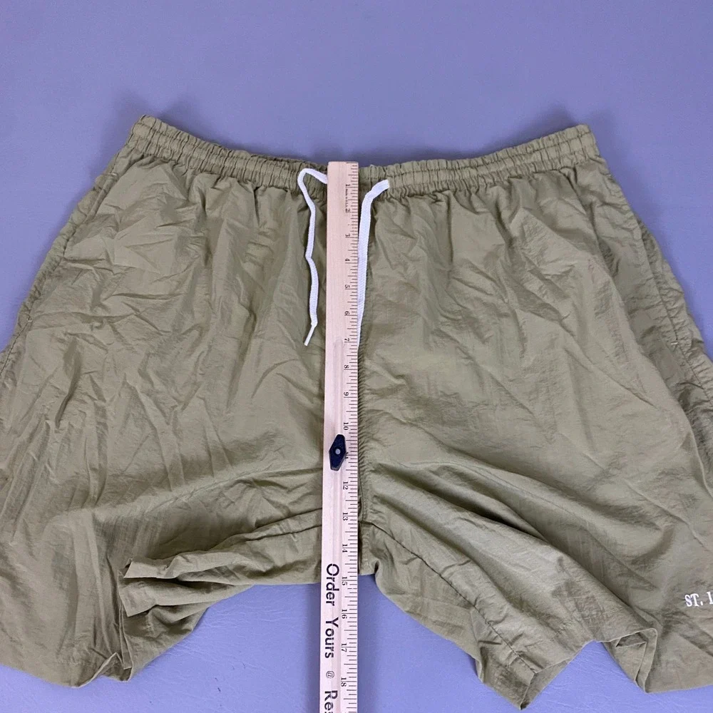 Castaways Swim Trunks Men's 2XL St Lucia Embroidered Nylon  Khaki Tan Mesh Lined